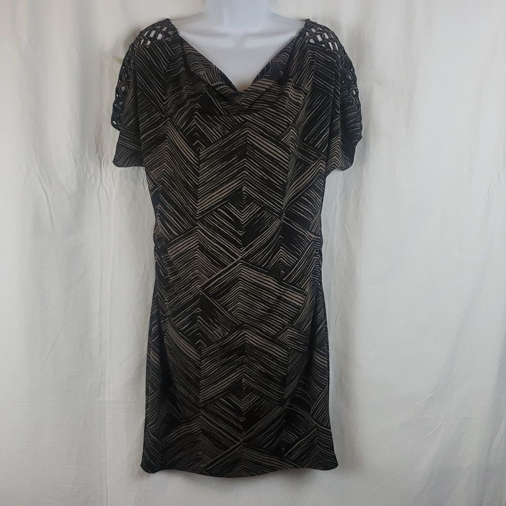 Banana Republic Medium Brown & Black Striped Dress